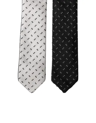 Dolce & Gabbana Polka-Dot Silk Necktie - Black