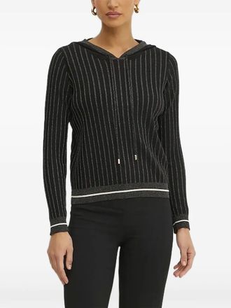 Liu Jo ribbed-knit hooded sweater - Black