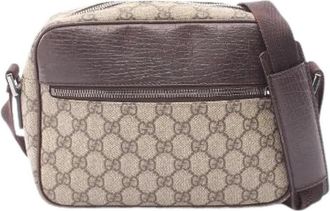 Gucci Pre-owned GG Supreme Coated Canvas Shoulder Bag - Dames - Vintage Schoudertas - Bruin - ONE Size - Leer - Vintage