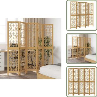 vidaXL Divisore per soggiorno - vidaXL Divisorio Ambienti 5 Pannelli Marrone Legno Massello Paulownia - Divisore per ufficio
