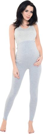 Purpless Maternity Pregnancy Leggings Belly Support Stretchy Long Over Bump Cotton Trousers for Pregnant Women 1025 (10, Gray1 Melange)