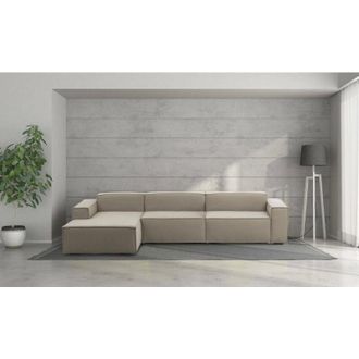 Talamo Italia Sof&aacute; Fijo Licia, Sof&aacute; Modular 4 Plazas Pen&iacute;nsula Izquierda, 100% Made In Italy, Sof&aacute; Moderno En Tela, Cm 340x170h70, T&oacute;rtola, Con Embalaje Reforzado -