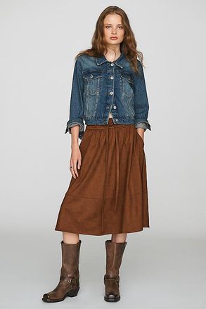 Greylin Wren Faux Suede Midi Skirt