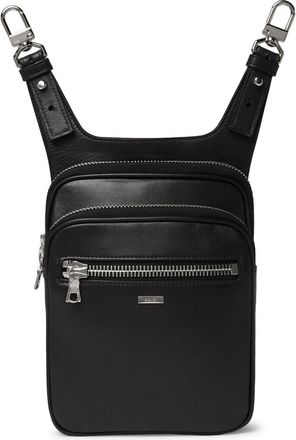 Amiri Mens Calf Hip Pouch Bag In Black Silver