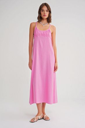 Mixray Gelaagde Maxi Jurk met Gathered Detail