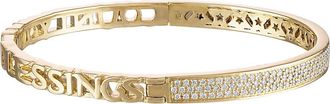 Eden Presley Half Text & Diamond Bangle in Love Beyond Measure at Nordstrom, Size Medium