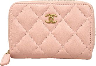 Chanel Pink Grained Calfskin Coin Purse/Coin Case (Pre-Owned)