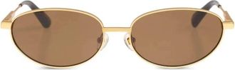 Jacquemus Ovale Zonnebril - Dames - Zonnebrillen - Geel - 58 MM - Accessoires