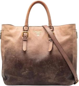 Prada Pre-owned Tote Bags, female, Brown, Size: ONE SIZE Pre-owned Satchel