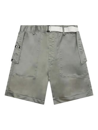 sacai twill belted shorts - Grey