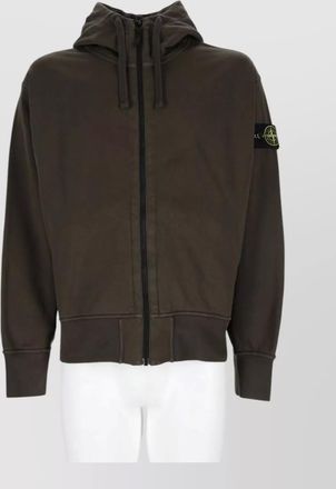 Stone Island cotton oversized zip-up hoodie
