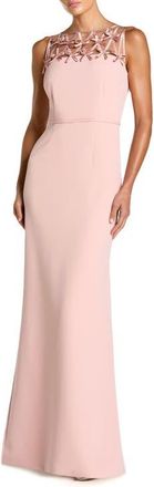 Mac Duggal Womens Sleeveless Crepe Gown With Embellished Bows in Blush at Nordstrom, Size 10