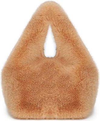 Generic Womens Plush Bags Womens Crossbody Bag Fur Handbag Leather Velvet Handheld(Red)