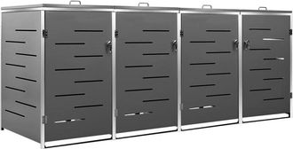 vidaXL Vidaxl - Cobertizo Para 4 Contenedores Basura Acero 276,5x77,5x112,5 Cm
