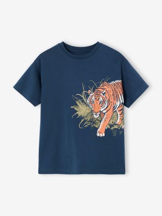 Vertbaudet T-shirt gar&ccedil;on motif ludique bleu oc&eacute;an