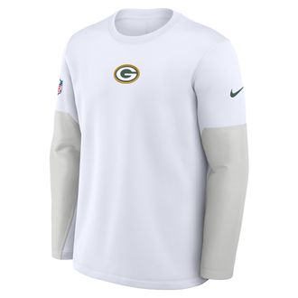 Nike Green Bay Packers Scripted To Win Sideline Coach Nike Mens Therma-FIT NFL Long-Sleeve T-Shirt in White | 03BR0CEB7T-NX3