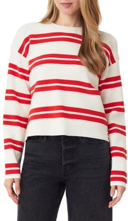 Scotch & Soda Stripe Crewneck Crop Sweater in Sugar Swizzle Twin Band Stripe at Nordstrom Rack, Size X-Large