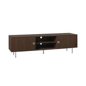 Sweeek Mueble tv vintage con decoraci&oacute;n en madera y acero inoxidable, 2