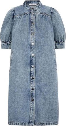 Co'Couture Kleedjes, Dames, Blauw, M, Denim, Denice Denim SS Jurk