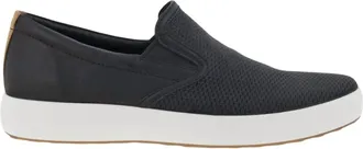 Ecco Mens Soft 7 Slip On Sneakers In Black/black/lion
