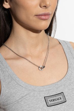 Versace Necklace With Pendants, Unisex, Silver