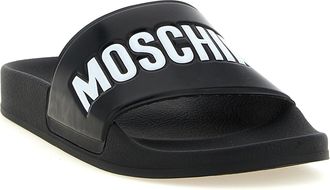 Moschino Logo-Embossed PVC Slide - Black