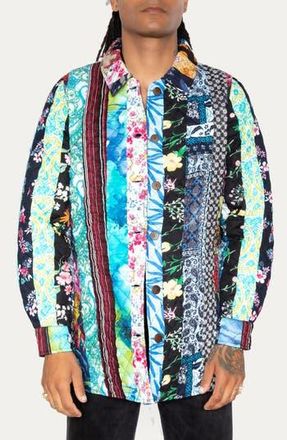 Raga Man Quilted Patchwork Jacket in Blue/Green Multi at Nordstrom Rack, Size X-Large