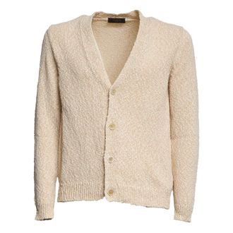 Zanone Cardigans, male, Beige, Size: 2XL Cardigan scollo a V Chiusura con bottoni Maniche lunghe Vestibilit&agrave; slim
