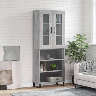 vidaXL Credenza Grigio Sonoma 69,5x34x180 cm in Legno Multistrato - Vidaxl