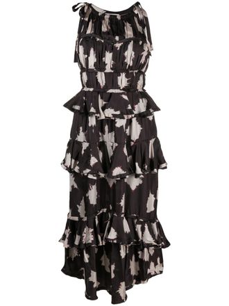 Ulla Johnson Serafina floral silk gown - women - Silk - 8 - Black