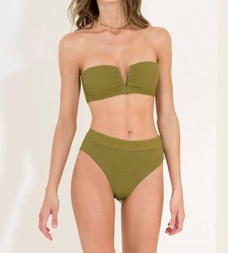 Maaji Flicker Bandeau Top In Olive Green