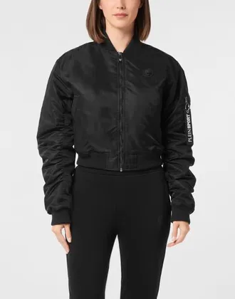 Plein Sport Bomber Jacket Icon Women in Black at Nordstrom, Size X-Small Eu