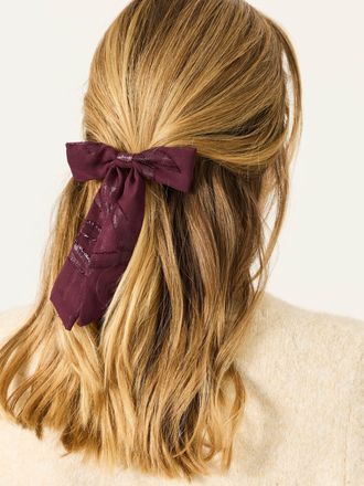 Fat Face FatFace Burgundy Red Sparkle Hair Bow