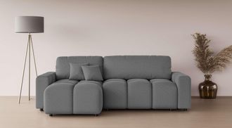 HOME AFFAIRE Ecksofa »FELICI, Schlafsofa 233cm, L-Form mit Recamiere beidseitig montierbar« Designsofa mit Bettfunktion und Bettkasten, Masse B/T/H: 233/142/88 cm