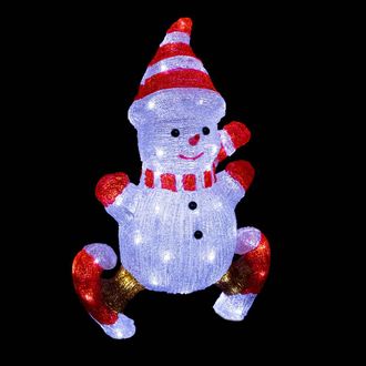 F&eacute;&eacute;ric Lights & Christmas F&eacute;&eacute;ric Lights And Christmas - Mu&ntilde;eco De Nieve Con Corredores De Exterior Iluminados H50cm 60 Led + Transformador - Feeric Lights & Christmas
