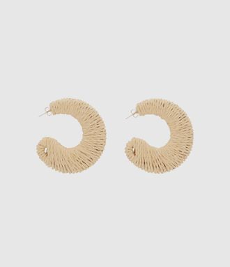 Vanessa Baroni Boucles doreille Big Moon Raffia Natural