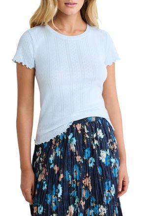 Nic+Zoe Georgia Pointelle Rib T-Shirt in Crystal at Nordstrom, Size Xx-Large