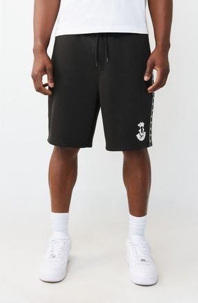 True Religion Logo Fleece Shorts in Jet Black at Nordstrom Rack, Size X-Large