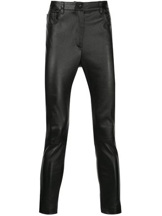 Romeo Hunte Pantaloni slim in pelle - Nero