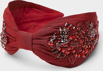 NamJosh Womens Beads and sequins red headband