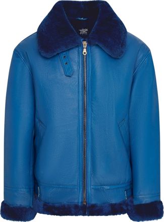 Infinity Leather Mens Blue B3 Bomber RAF Aviator Sheepskin Jacket -Wyndham