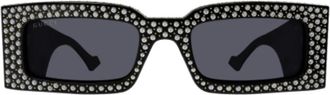 Gucci Rechthoekige Zonnebril - Dames - Zonnebrillen - Zwart - 53 MM - Accessoires