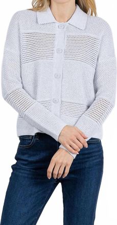 Kinross Cashmere Mixed Textured Collared Cardigan In Dove