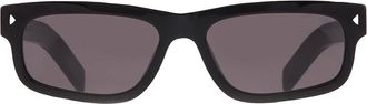 Prada Dark Grey Rectangular Mens Sunglasses PR B11S 16K731 57