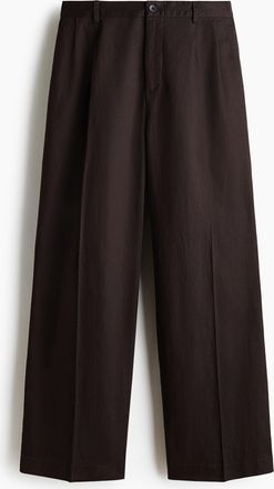 H&M Hose aus Leinenmix in Loose Fit - Brown