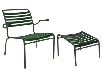 Schubiger M&ouml;bel L&auml;ttli-Lounger + Hocker S&auml;ntis mit Armlehnen