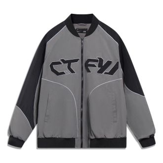 Li-Ning Counterflow Graphic Baseball Jacket Black Grey AJDT505-2