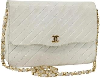 Chanel Pre-owned Cross Body Bags, female, White, Size: ONE SIZE Pre-owned Vintage Shoulder Bag
