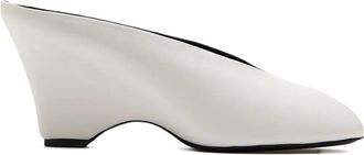 Khaite 75mm open-toe wedge sandals - women - Rubber/Calf Leather/Leather - 36 - White