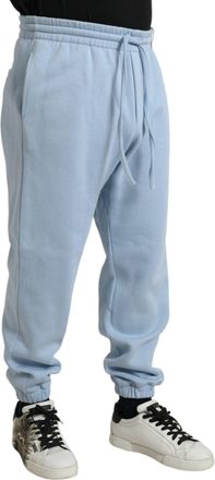Dolce & Gabbana Mens Cotton-Blend Joggers Blue Polyester